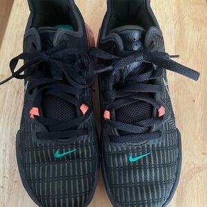 Nike  LeBron James witness 6 Black and Teal Sneakers with Orange Accents